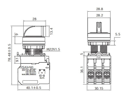 Customized High Quality Automation Mechanical Equipment Switches Knobs Push Buttons 110V 220V 24V Pressbutton Metal Plastic