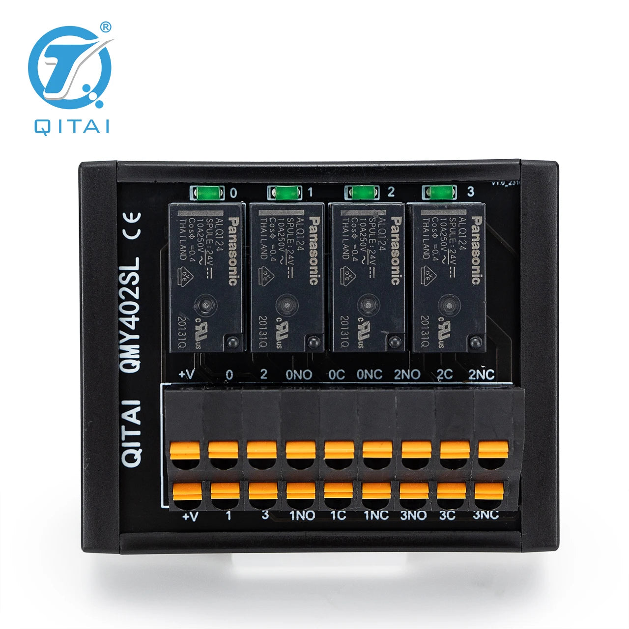 QITAI QMY402SL Converter Module DC24V 5A 4-Channel Spring Connection Automotive Terminal Block 400mW Brass Contact 1C