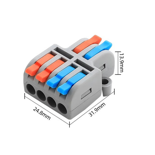 QDF-4-42 Universal Compact 2in and 4out Push-in Terminal Block Quick Wire Conductor Quick-insert Push-type Terminal BlockS