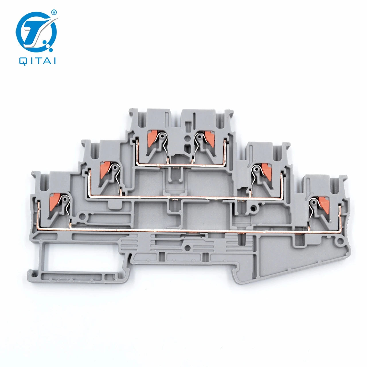 PT2.5-3L Three-layer Multi-layer Stratified Feed Through Din Rail Spring Electrical Wire Connector Industry Terminal Block
