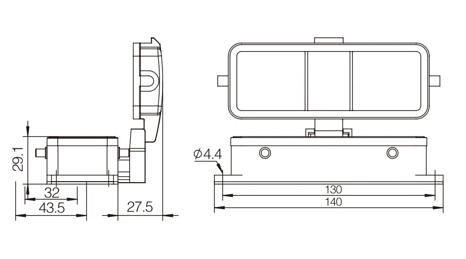H24B-ST-4B-CV Industrial Heavy Duty Aluminum Housing Copper Contact Compact Series Top Entry Protective Hood