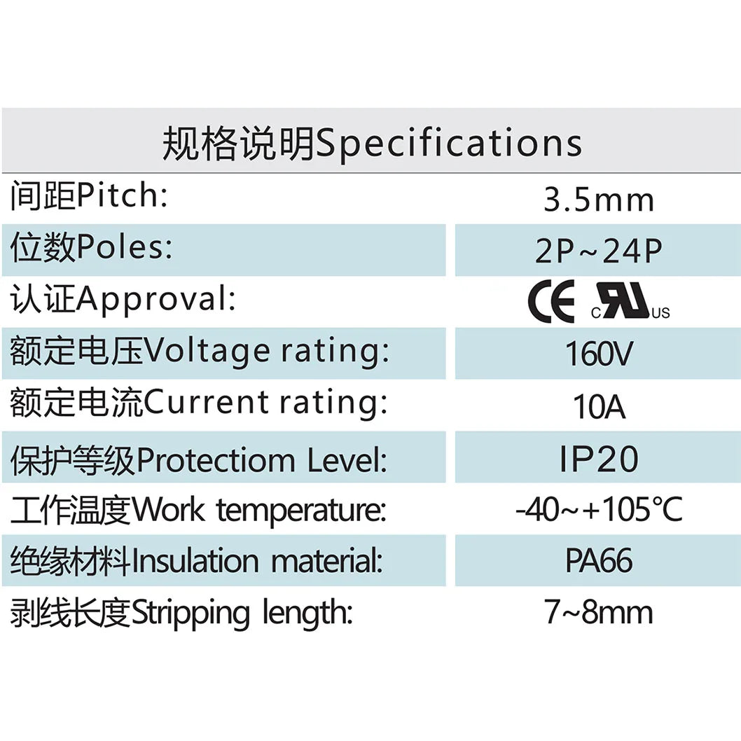 QPN-350  350mm  IP20  PA66  160V 10A  Terminal Block Connector Rated Terminal Block