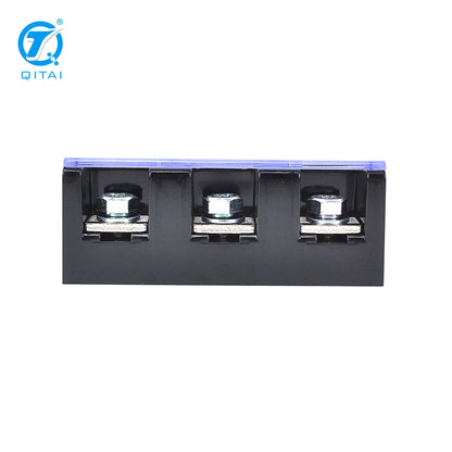 QTB-6003 57A Wire Barrier Block Terminal Strip Easy Installation Professional Brass 3 Bits Fixed Dual Row Terminal Strip