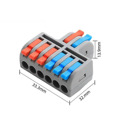 QDF Mini Fast Universal Wire Splitter Out Terminal Block Compact Wiring Cable Connector Push-in ConductorS
