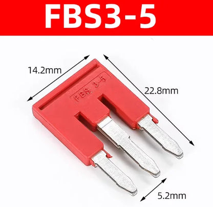 FBS10-5 Plug-in Bridge 2/3/4/5/10/20P Jumper for ST/PT DIN Rail Terminal Blocks Center Contact Din Rail Terminal Fixed Bridge