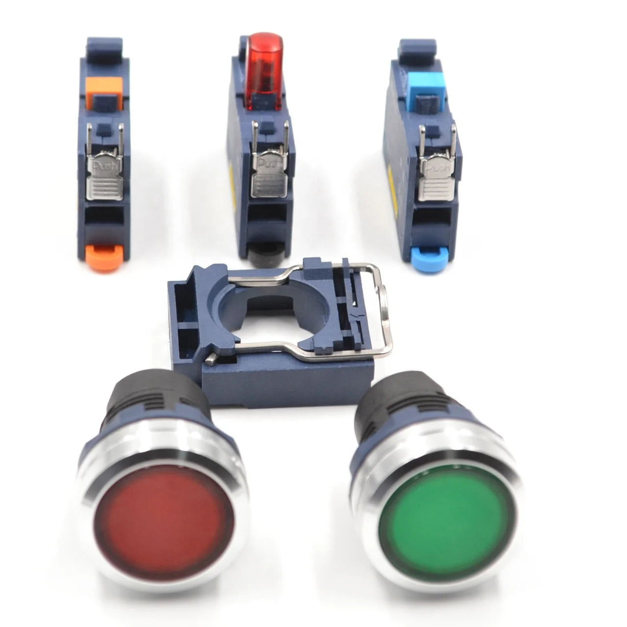 Factory Customization Custom Plug-In Fast Connection 22mm Panel Mounting Led Light Mushroom Emergency Swivel Key Push Button
