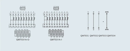 QMT033 High Efficiency 1A DC24V Common Terminal Blocks No Distinction Between Input/Output Bidirectional Connection