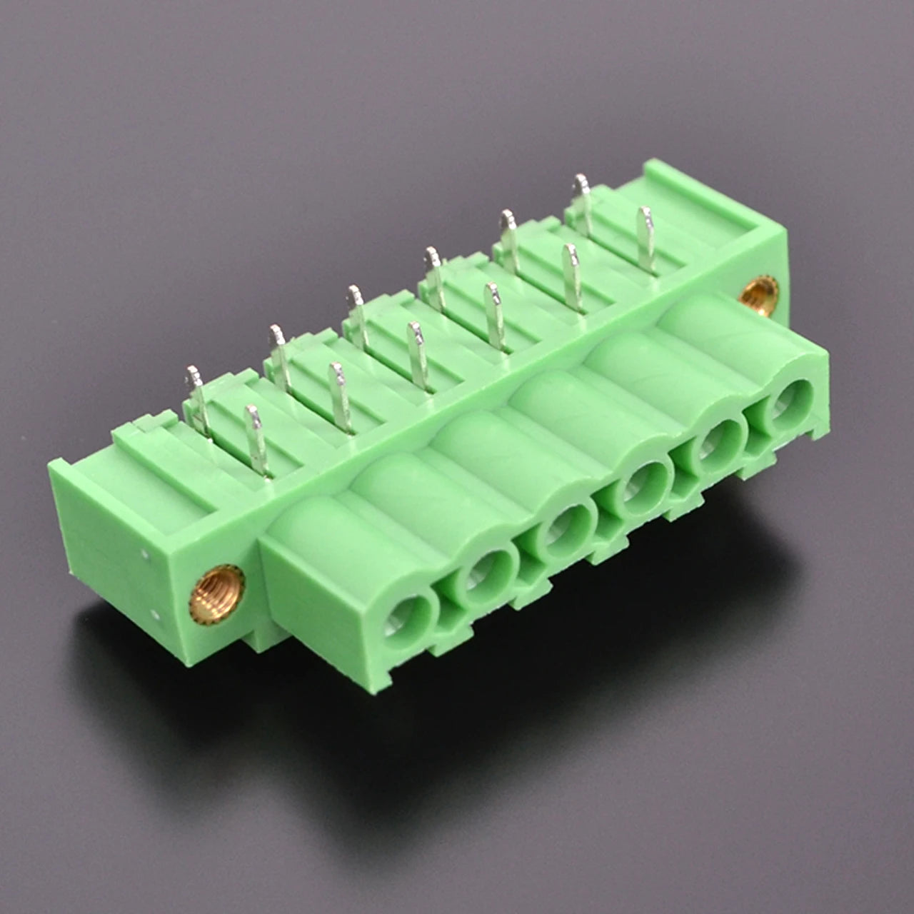 QSP-508RF-6P 5.08mm Pitch 6P  Connector Green Simple Cheap Durable Male and Female PCB Terminal Blocks With Flange