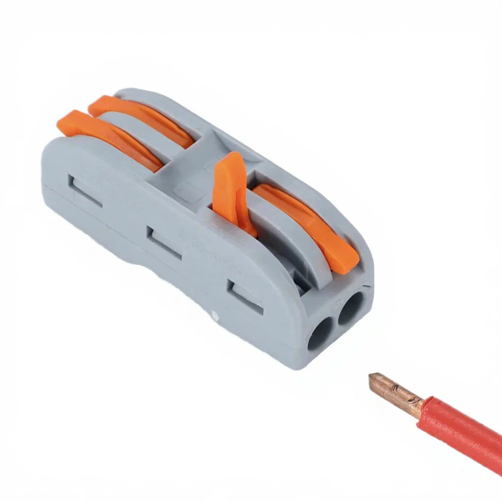 2-Pin Compact Easy Quick Connect Crimp Terminal 250V 32A Copper Splicing Press Wiring Connectors