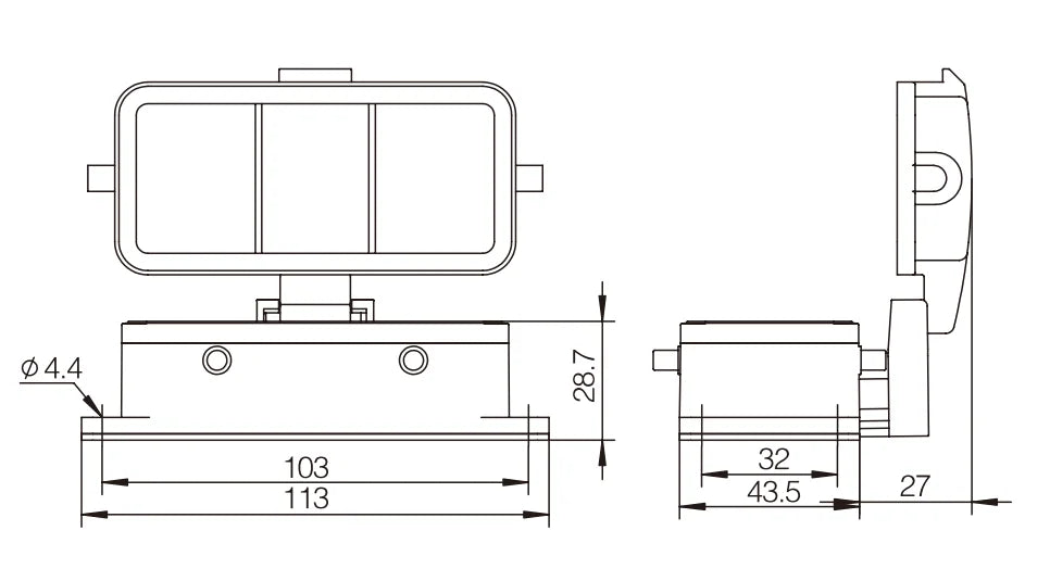H16B-ST-4B-CV Heavy Duty Connector Compact Series Top Entry Protective Hoods Aluminum Housing Copper Contacts