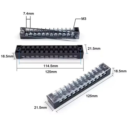 QTB1512 15A 660V Factory Supply High Current Screw Barier Terminal Strip Terminal Blocks