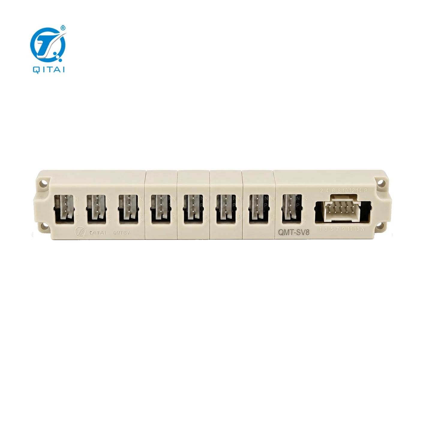 QMT-SV8 8 Way Solenoid Valve Island Manifold Terminal Block DC24V 70mA NPN PNP DIN Rail for Factory Automation Machine