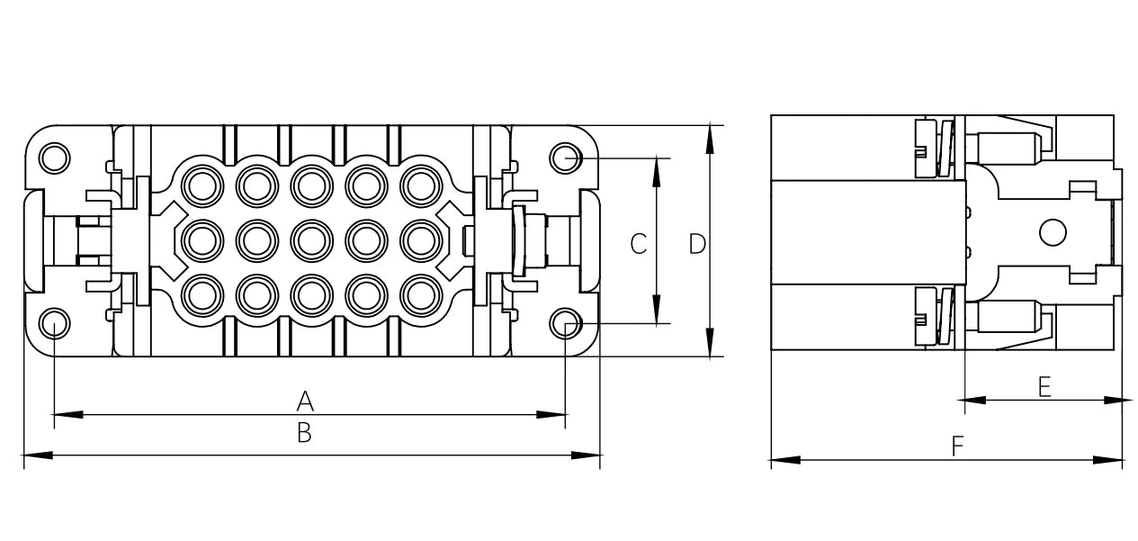 HD-040-MC HD Series Connector Insert Male 10A  250 V 40 Pole Heavy Duty Multi Pin Connector Electrical Connectors