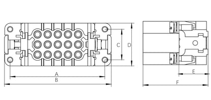 HD-040-MC HD Series Connector Insert Male 10A  250 V 40 Pole Heavy Duty Multi Pin Connector Electrical Connectors
