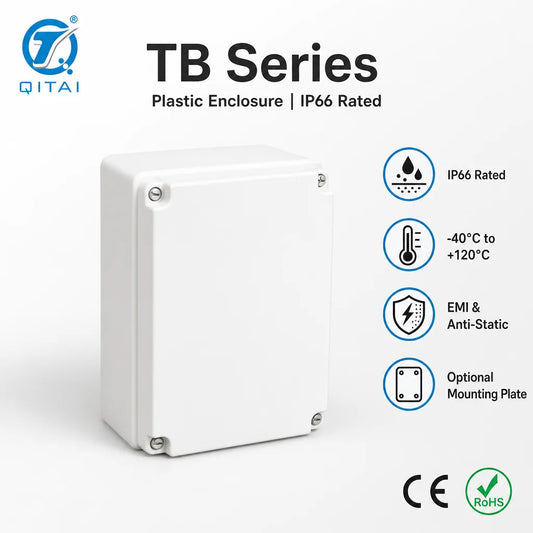 TB Series Custom Size PC Transparent Lid ABS Electrical Enclosure IP66 Waterproof Junction Box Outdoor Control Box -40 to 120°C