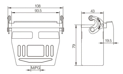 H16B-DJKH-1L-M32 Industrial Heavy Duty Connector Compact Series Top Entry Protective Hoods Aluminum Housing Copper Contact