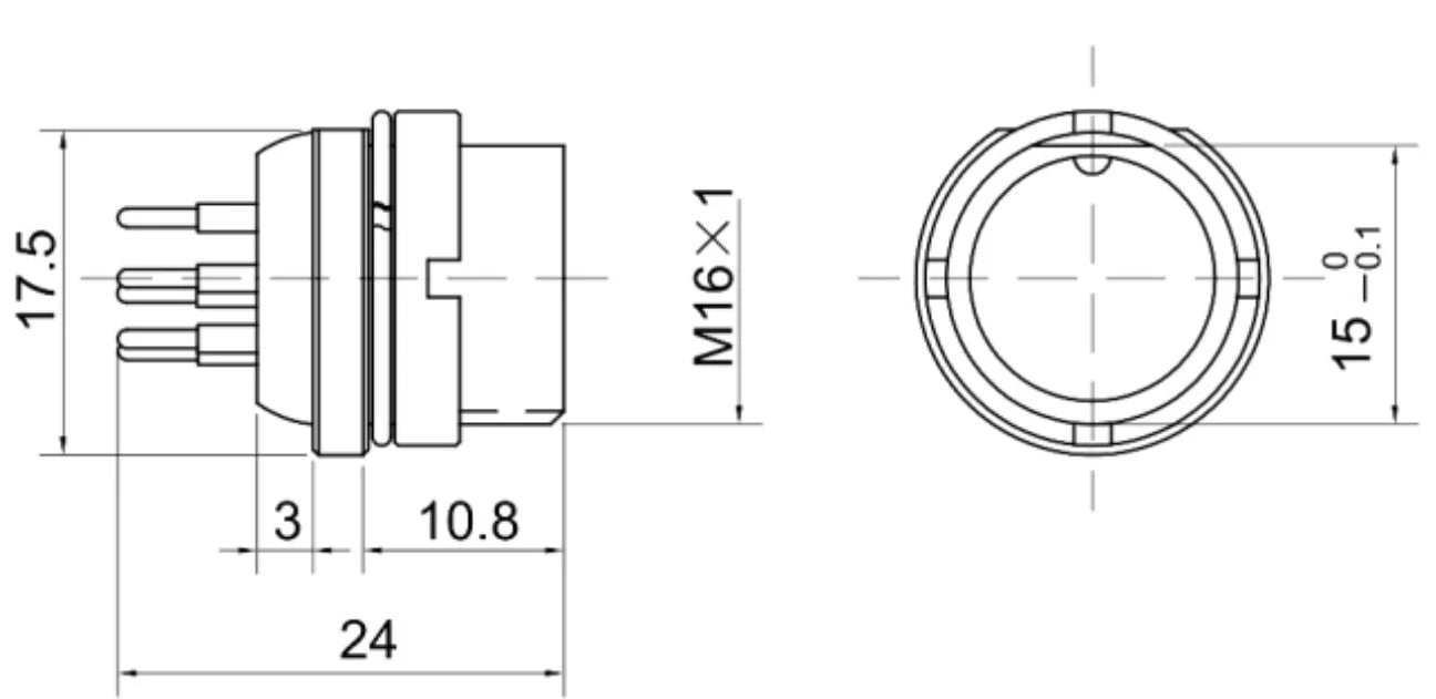 16M-6C 2P-9P Straight Backward Installed Plug 250V Metal Flat Aviation Connector Waterproof Power Wire Connections