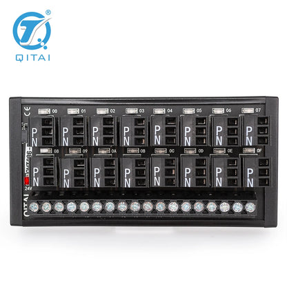 QITAI QMT086-P PNP 16-Bit Output Terminal Block DC24V 1A PLC Module LED Light Remote Control Push-In Connection Din Rail Type