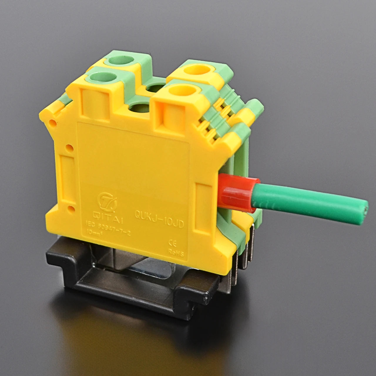 QUKJ-10JD  Earth Din Rail Terminal Block 10 Mm2  Screw Type Ground Terminal Block