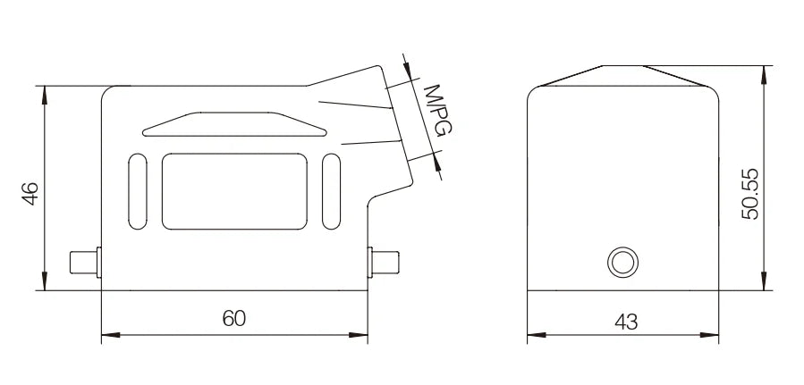 H6B-SK-2B-M20 Heavy Duty Connector Compact Series Top Entry Protective Hoods
