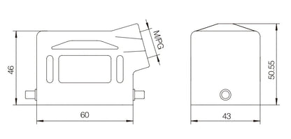 H6B-SK-2B-M20 Heavy Duty Connector Compact Series Top Entry Protective Hoods