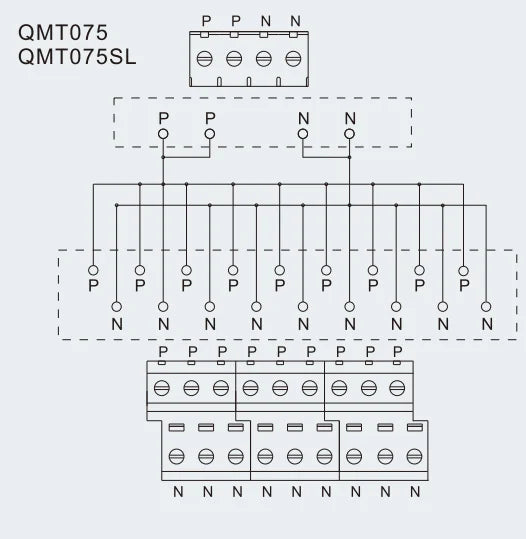 QMT075  Common Terminal Block Standard 35mm DIN RAIL the Various Branches of the Load Components Output DC24V 10A