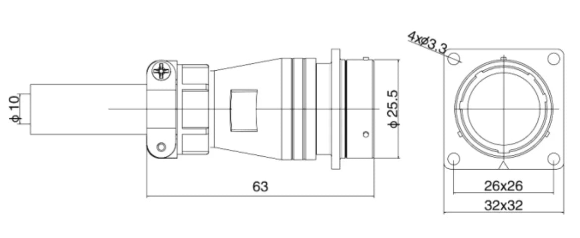 PTX24F-19S  24MM Professional Aviation Wire Connectors Manufacturer CNC Electrical Equipment 6/10/12/19 Pin Waterproof Connector