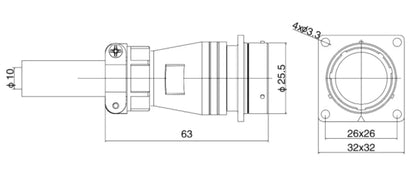 PTX24F-19S  24MM Professional Aviation Wire Connectors Manufacturer CNC Electrical Equipment 6/10/12/19 Pin Waterproof Connector