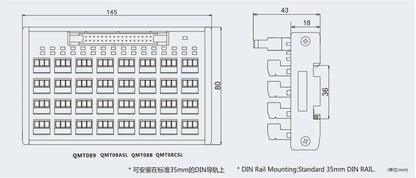 QMT08A  32 Bit Output Terminal Block DC24V 1A PLC Module Connect with LED Light Remote Control