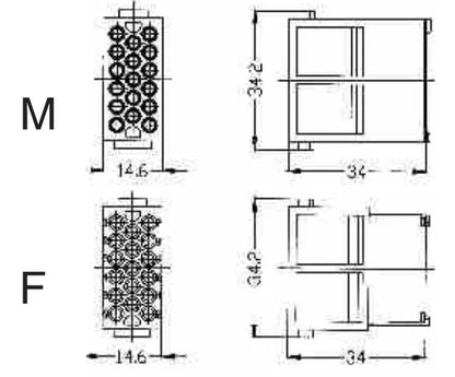 HMDD-017-FC 10A 160V Heavy Duty Connector V0 Female Insert Crimp Terminal for Industrial Electric Communication Equipment