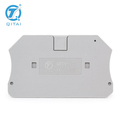 QPTV-6G D-PTV 6 End Cover Din Rail Electrical Control Connection Terminal Block Accessories End Plate End Cap for PTV 6