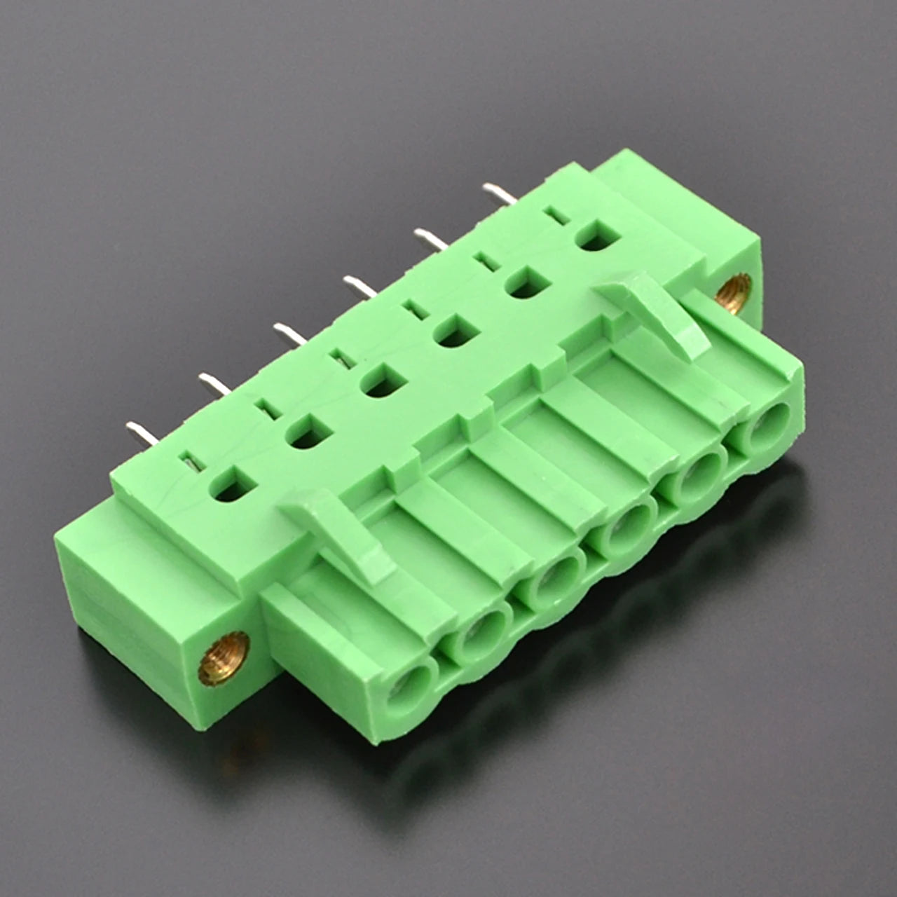 QSP-508VF-6P 5.08mm Pitch 6P PCB Terminal Block Connector Green Simple Cheap Durable  PCB Terminal Blocks Types With Flange