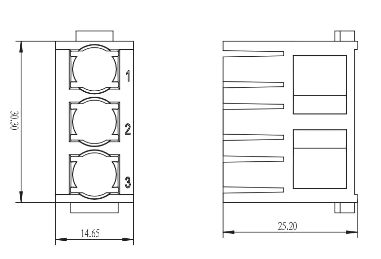 HMP-003-V2 3P Connector Pneumatic Module Male and Female V0 UL94 Contact Insert Module
