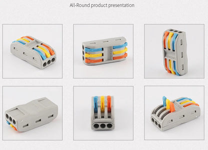 QPCT-2-3 250V 32A 3way Plug-in Automotive Quick-Connect Tool-Free Push-in Terminal Blocks