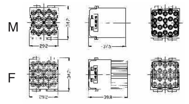 H2MEE-020-FC 16A 500V Heavy Duty Connector V0 Female Insert Crimp Terminal for Industrial Electric Communication Equipment