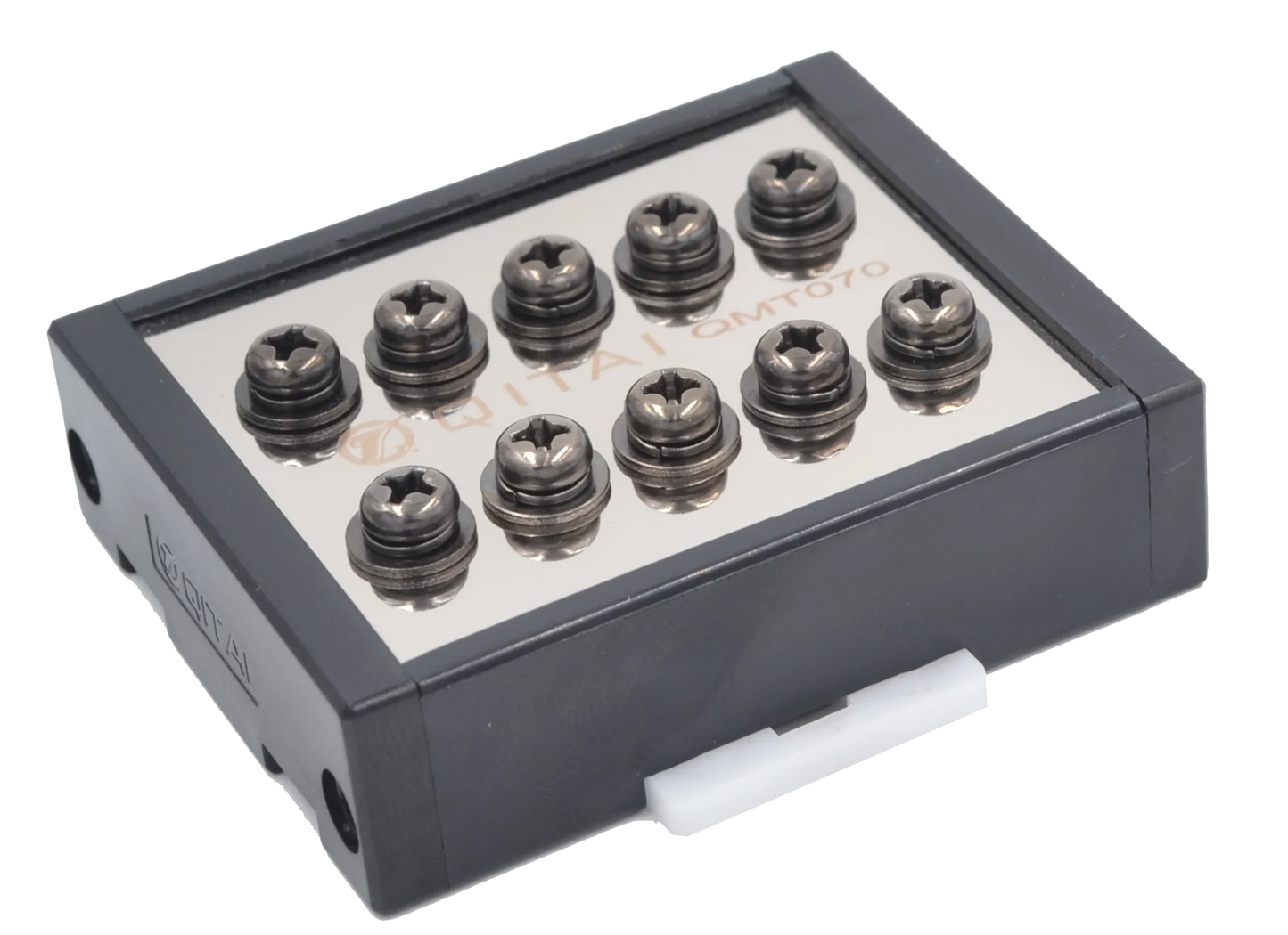 QMT070 QIITAI Din Rail Ground & Earth Terminal Block with Screw Connection 11-20 AWG Conductor Brass Contacts for Relays