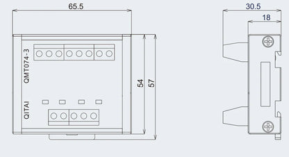 QMT074-3 Terminal Block Module DC 15-30V  4-20mA PLC Input and Output Module Built-in Voltage Conversion Module PLC Connect