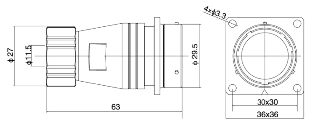PTG 28F-19S  Industrial Waterproof Aviation Adapter Plug Socket Electrical Connector 2-26P Multi Application Connector