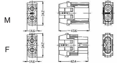 HMK-003-M 40A 690V Heavy Duty Connector V0 Male Insert Crimp Terminal for Industrial Electric Communication Equipment