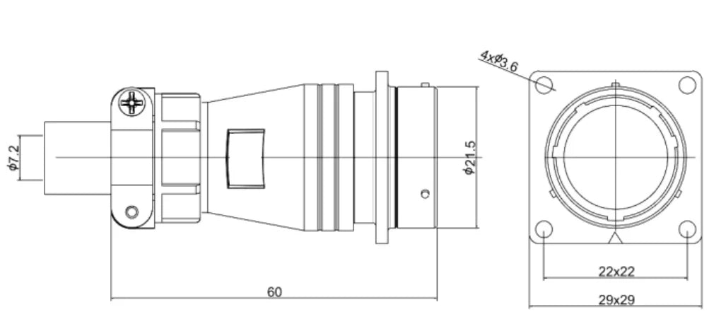 PTX20F-14S  20MM Professional Aviation Wire Connectors Manufacturer CNC Electrical Equipment 2-14 Pin Waterproof Connector