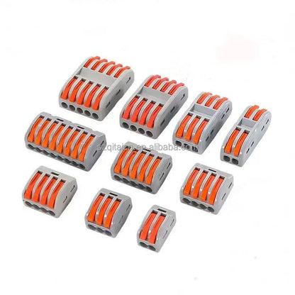 QPCT-21 Series Compact PCT-212/213/214/215/218 Quick Wire Connector 2P/3P/4P/5P/8P Plug-in Electric Wire Terminal Blocks