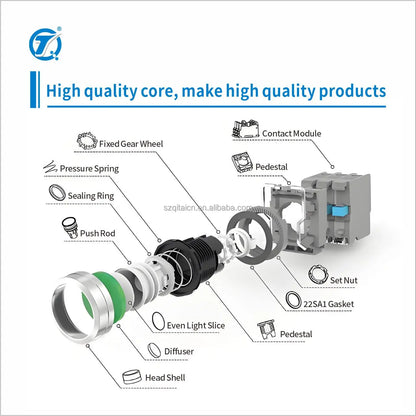 Customation Available LED Latching Momentary Push Button Switch Emergency Stop High Quality 25A Current Rating Industrial