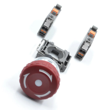 Emergency Stop Button Quick Push Switch for Machine Equipment Red LED 9-24V/220V Metal & Plastic