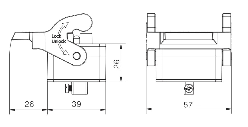 H2M-ST-1L Heavy Duty Connector Compact Series Top Entry Protective Hoods