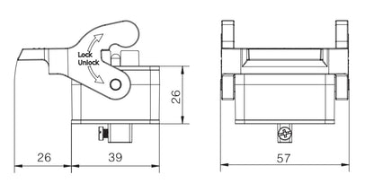 H2M-ST-1L Heavy Duty Connector Compact Series Top Entry Protective Hoods