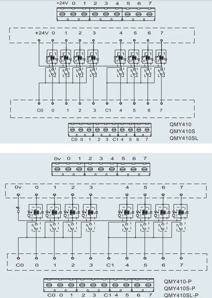 QMY410SL-P DC24V 7.5mA Relay Module 8 Channel PLC Terminal Block 180mW Contact