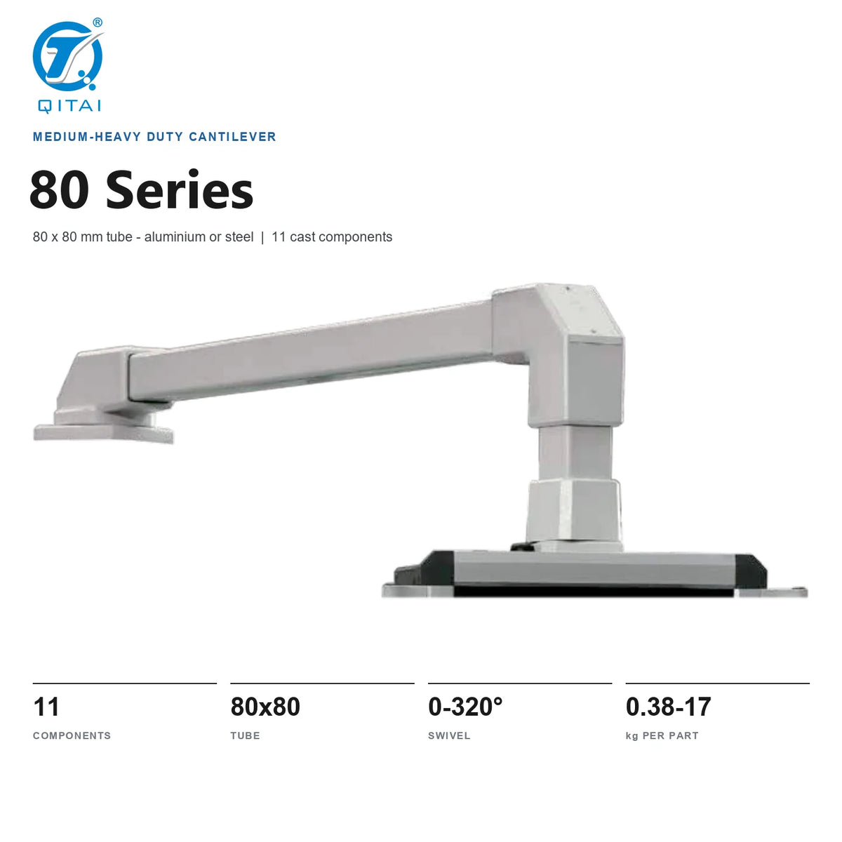 80 Series Cantilever Support Arm System 80x80mm product front