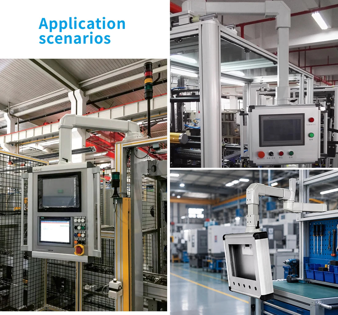 GTS Series Industrial Control HMI Panel Touch Screen Mount Support Arm Systems Aluminum Cantilever Machines