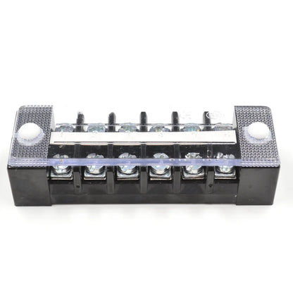 QTB-1006 17.5A 1.5mm2 Barrier Terminal Block 6 Position Screw Terminal Strip for Electrical Wire Connection