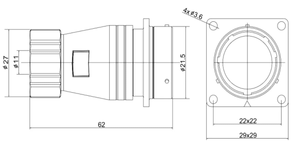 PTG20-10S  20MM Professional Aviation Wire Connectors Manufacturer CNC Electrical Equipment 2-14 Pin Waterproof Connector